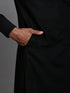 Vastramay Men's Black Cotton Blend Kurta Pyjama Set